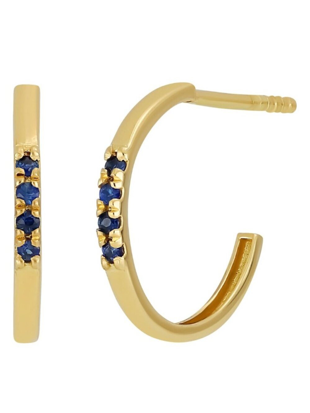 Bony Levy Women's 18K Yellow Gold Sapphire Hoop Stud Earrings